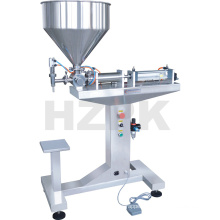 HZPK semi-auto 100-5000ml Vertical single head bottle paste pedal filling machine for cosmetic, tomato sauce